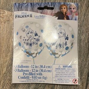 Disney Frozen II Blue and White Balloons with Elsa Design
